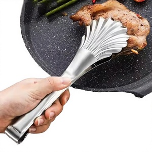 Creative Metal Stainless Steel Food Tongs Shell Shape Meat Salad BBQ Clip Bread Non-Slip <b>Kitchen</b> <b>Accessories</b> - Product Image 2