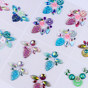 GP High Quality Mermaid Face <strong>Rhinestones</strong> Temporary Crystal Stickers waterproof face gem sticker Decoration for Parties - Product Image 2