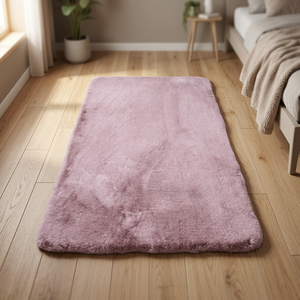 พรมขนสัตว์เทียมสีชมพูทวีด เนื้อนุ่ม กันลื่น ขนาด 75x150 ซม. - Product Image 1