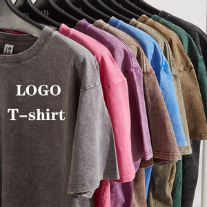 Custom Vintage Oversized Men's T-Shirt 250 Gsm Heavywhight Cotton Acid Wash Blank Print Box Cut Acid Wash T-Shirts for Men - Product Image 1