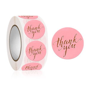 Pegatinas Redondas Blancas Florales de 1 Pulgada con Adhesivo, Pegatinas de Agradecimiento, 500 Unidades por Rollo - Product Image 6