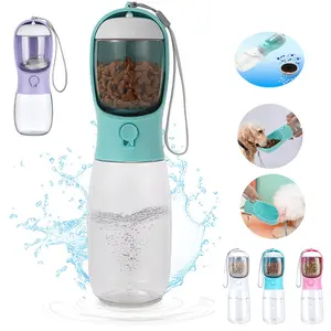 BPA Free Foodgrade Leakproof Portable Pets Outdoor Walking Carbon Filter Travel Water Dispenser Cup Dog Drinking Plastic Bottle