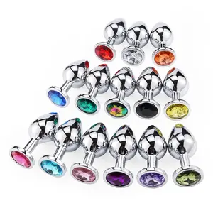 Jewel Anal Toys For Women Vibrator Butt Plug Metal Penis Plug With Gem Anal Lubricant Sex Toys For Women Juguetes Sexuales
