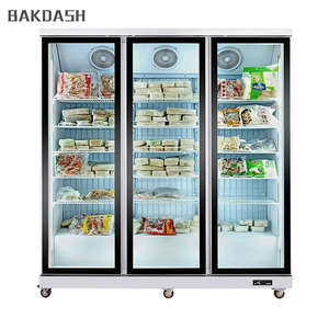 Siêu thị thịt thực phẩm đông lạnh Showcase dọc tủ lạnh thực phẩm đông lạnh hiển thị tủ đông với cửa kính - Product Image 5