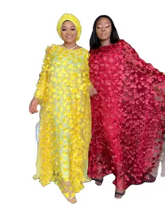 ZIYA A05S48 Африканский кафтан Цветочная вышивка белые церковные платья для женщин леди