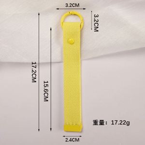 Llavero de tela personalizado de alta calidad y resistencia al por mayor con logotipo bordado para equipaje, colgante de llavero con hebilla - Product Image 6