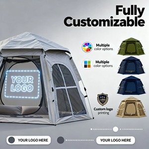 Tente de camping quatre saisons anti-UV pour <span class=keywords><strong>2</strong></span> personnes, grande capacité, fenêtre transversale, hexagonale, ouverture rapide automatique, protection UV - Product Image 2