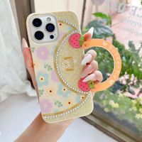 Coque de luxe scintillante pour iPhone 18 17 Pro Max avec cordon de maintien et béquille, étui arrière antichoc orné de strass étincelants