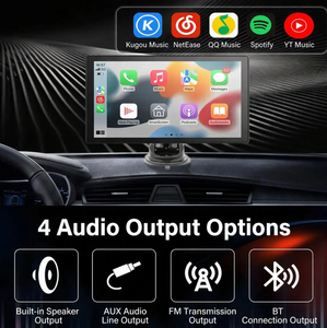 Moniteur de voiture portable 9 pouces, CarPlay sans fil, Android Auto, navigation GPS, radio FM, écran tactile, prise en charge de la caméra de recul - Product Image 3