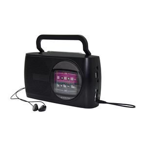 Radio AM FM portable classique noire personnalisée avec poignée, haut-parleur intégré, réglage analogique, radio rétro pour les personnes âgées et l'usage quotidien - Product Image 4