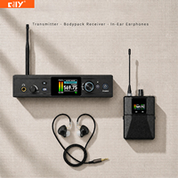 Système IEM sans fil professionnel IEM206TFT avec récepteur de poche à écran TFT, 100 canaux, portée de 80 mètres, émetteur montable en rack