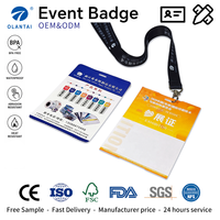 Carte d'identification personnalisée pour invités avec cordon, en papier synthétique jet d'encre, pour événements et conférences