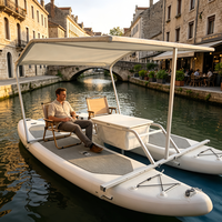 Catamaran gonflable SUP avec structure de connexion, planche à pagaie gonflable avec auvent pour la pêche et la détente