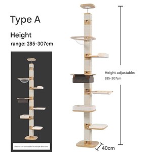 Ab Werk Gefertigter Katzenkratzbaum aus Massivholz mit Raumkapsel - Product Image 6