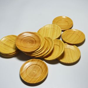 Bamboo Round Dishes Small Size Minimalist Design For Party Food Sushi Pastry Tea Saucers ZD 01 - Product Image 2