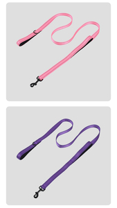 สายจูงสุนัขไนลอนสีม่วงแบบสะท้อนแสงสำหรับฝึกสุนัขเดินและวิ่ง - Product Image 4