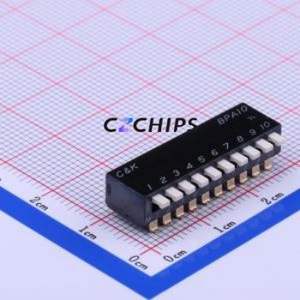 BPA10SB DIP Switch SMD-20P,8.2x27.3mm Switch Piano Key Single Pole Single Throw 10 2.54mm - Product Image 1