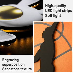 Peinture de luxe moderne à diodes électroluminescentes peinture <span class=keywords><strong>basket</strong></span>-ball grès peinture salon <span class=keywords><strong>chambre</strong></span> décoration murale art suspendu - Product Image 4