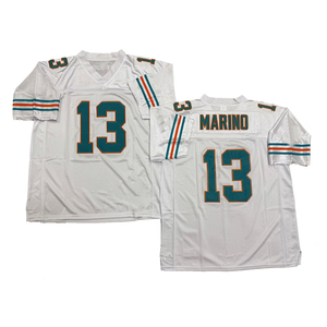 Maglia da rugby da uomo in stile vintage cucita, 12 Bob Griese, 13 Dan Marino, 34 <span class=keywords><strong>Ricky</strong></span> Williams, 39 Larry Csonka, 54 Zach Thomas, taglie S-3XL - Product Image 3