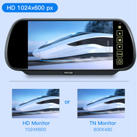 XYD rétroviseur moniteur caméra de recul moniteur sans fil 7 pouces écran de voiture AHD 1080P TFT LCD universel 5W 800X480