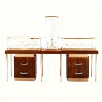 Schmuck gehärtetes Glas Vitrine Display Fabrik Herstellung Einzelhandel Display Zähler Schmuck Benutzer definierte Luxus LED Schmuck Zähler