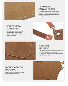 Delantal Reutilizable y Duradero de 16 <span class=keywords><strong>Gusi</strong></span>, sin Mangas, con Logotipo Personalizado, Multibolsillos, para Restaurante, Jardinería, Reparaciones, Cafetería, Carpintería - Product Image 4