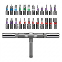 Kit d'outils de réparation compact et portable 24-en-1 et 42-en-1 : Jeu de tournevis magnétiques à cliquet multi-embouts détachable pour le bricolage