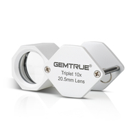 Custom Logo Diamond Loupes 10x Triplet 20.5mm Gemstone Magnifier With Premium Case