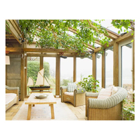 Cour Villa Garden Sunshine Room Profil en aluminium personnalisé Maison en verre trempé avec portes et fenêtres