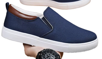 Nouvelles chaussures en toile pour hommes, grande taille, pour le commerce extérieur transfrontalier, à enfiler, avec semelle rehaussante en PU