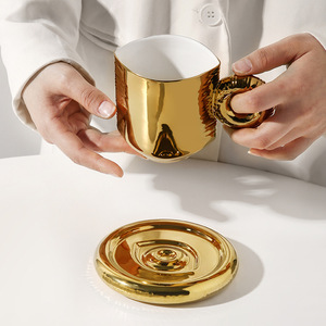 TONFO 고급 도자기 머그컵 독창적이고 현대적인 디자인 커피잔 식기세척기 및 전자레인지 사용 가능 맞춤형 패턴 파티용 - Product Image 2