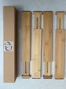 Vente en gros diviseur de <span class=keywords><strong>tiroir</strong></span> réglable extensible en <span class=keywords><strong>bambou</strong></span> séparateur d'espace télescopique pour chambre à coucher organisateur d'armoire pour vêtements épices - Product Image 6