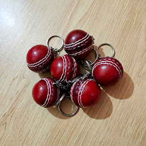 Leather Cricket Ball Keychain <b>Mini</b> Custom Logo Cricket Ball <b>Keyring</b> Promotional Gift Wholesale Souvenir Sports Accessories - Product Image 1