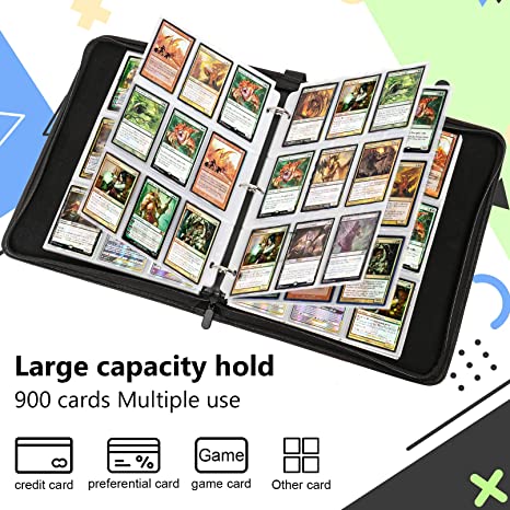 Кожаная игра, торговая карта, фотокарточки, фотоальбом, папка для фотоальбомов, 900 карманов, папка на молнии