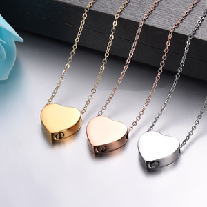 Dropshipping perhiasan kremasi untuk abu hati liontin kalung Memorial Tempat abu baja nirkarat personalisasi kenang-kenangan - Product Image 1