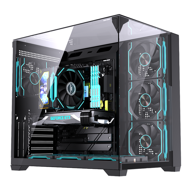 High Quality Full Tower Tempered Glass Gaming Computer PC Case Panorama ATX Gaming Cabinet PC Computer Case Cases&Towers