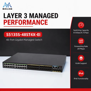 Nouveau design, vente en gros, commutateur Ethernet Gigabit H3C S5135S-48ST4X-EI à 48 ports, commutateur réseau géré 10G - Product Image 3