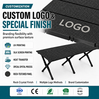 Table de camping pliable avec logo personnalisé, impression UV/sérigraphie/transfert thermique, panneau texturé pour la promotion de la marque