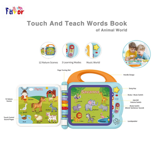 Libro Musical de 108 Palabras, Libro Educativo con <span class=keywords><strong>Canciones</strong></span>, Juego Educativo <span class=keywords><strong>para</strong></span> Reconocer Animales, Vegetales, Frutas y Alimentos, Máquina de Aprendizaje - Product Image 1