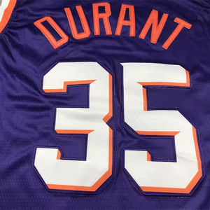 Camisetas de Baloncesto Americanas Cosidas Nuevas al por Mayor 2024 Nueva Temporada Sun # 35 Camisetas de <span class=keywords><strong>Kevin</strong></span> <span class=keywords><strong>Durant</strong></span> Blancas, Negras y Moradas - Product Image 3