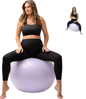 Medizinball-Yoga-Gestell für Schwangere aus PVC-Material, Umweltfreundlich, Anti-Burst-Funktion, Inklusive Geburts- und Erholungsplanungsbuch (Lavendel 65cm)