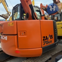 Excavatrice sur chenilles hydraulique Hitachi Zaxis 75 US d'occasion de 7,5 tonnes, modèle 2022, avec pompe à engrenages et roulement moteur, à vendre