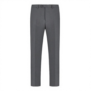 Hot Sale Formal <b>Stretch</b> Worsted Fabric Navy Urban Suit Trousers for <b>Men</b> Zipper Fly Mid Waist OEM Service Plain Style Straight - Product Image 2
