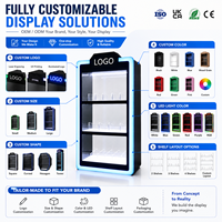 Étagère d'affichage en acrylique personnalisée, armoire de supermarché avec autocollant de surface polie pour la publicité en magasin et les expositions