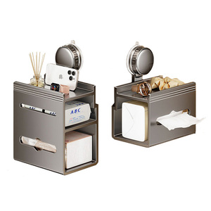 Moderno e multifunzionale <span class=keywords><strong>bagno</strong></span> portaoggetti a parete senza unghie <span class=keywords><strong>con</strong></span> <span class=keywords><strong>ventosa</strong></span> scatola di carta igienica <span class=keywords><strong>porta</strong></span> <span class=keywords><strong>asciugamani</strong></span> <span class=keywords><strong>porta</strong></span> rotolo - Product Image 1