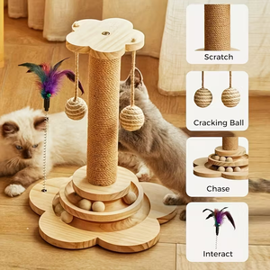 Tiang Garukan Kucing Mewah dari Kayu, Tiang Garukan Kucing, Rangka Panjat, Pohon Kucing, Mainan Kucing, Pohon Panjat untuk Kucing Dalam Ruangan - Product Image 5