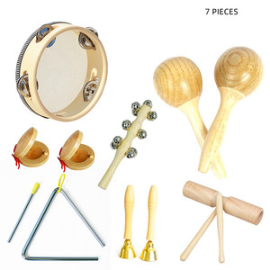Marteau à <span class=keywords><strong>percussion</strong></span> Orff de jardin d'enfants, jeu d'instruments de <span class=keywords><strong>percussion</strong></span>, castagnettes en bois, triangle pour enfants, jouet en fer, baril à double son - Product Image 6