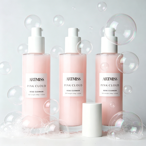 Limpiador facial espumoso de rosas con extracto de plantas, limpiador facial suave, leche limpiadora delicada para la limpieza facial diaria - Product Image 2