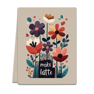 Floral Kitchen <b>Towel</b> 45x66cm <b>Microfiber</b> Dishcloth For Home Decor Make Latte Design - Product Image 2