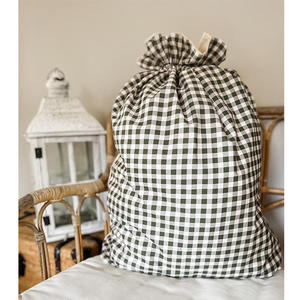 Wholesale Drawstring Santa Sacks Blank <strong>Christmas</strong> <strong>Bags</strong> Custom Gingham <strong>Christmas</strong> Gift <strong>Bag</strong> - Product Image 5